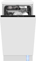 Amica 45 cm vollintegrierter Geschirrspüler mit 6 Programmen, OpenDry, SmartTray, Besteckschublade, Nachlegefunktion, BlueDot-Bodenspot