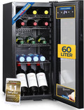 Flaschenkühlschrank 60L mit Glastür, LED & Touchscreen