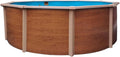 Planet Pool Rundpool Stahlwand 360x120 cm Holzoptik, Blaue Folie 0,3 mm