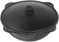 Gusseiserner Dutch Oven Topf 10 l mit Aluminiumdeckel – Usbekischer Kasan für Camping