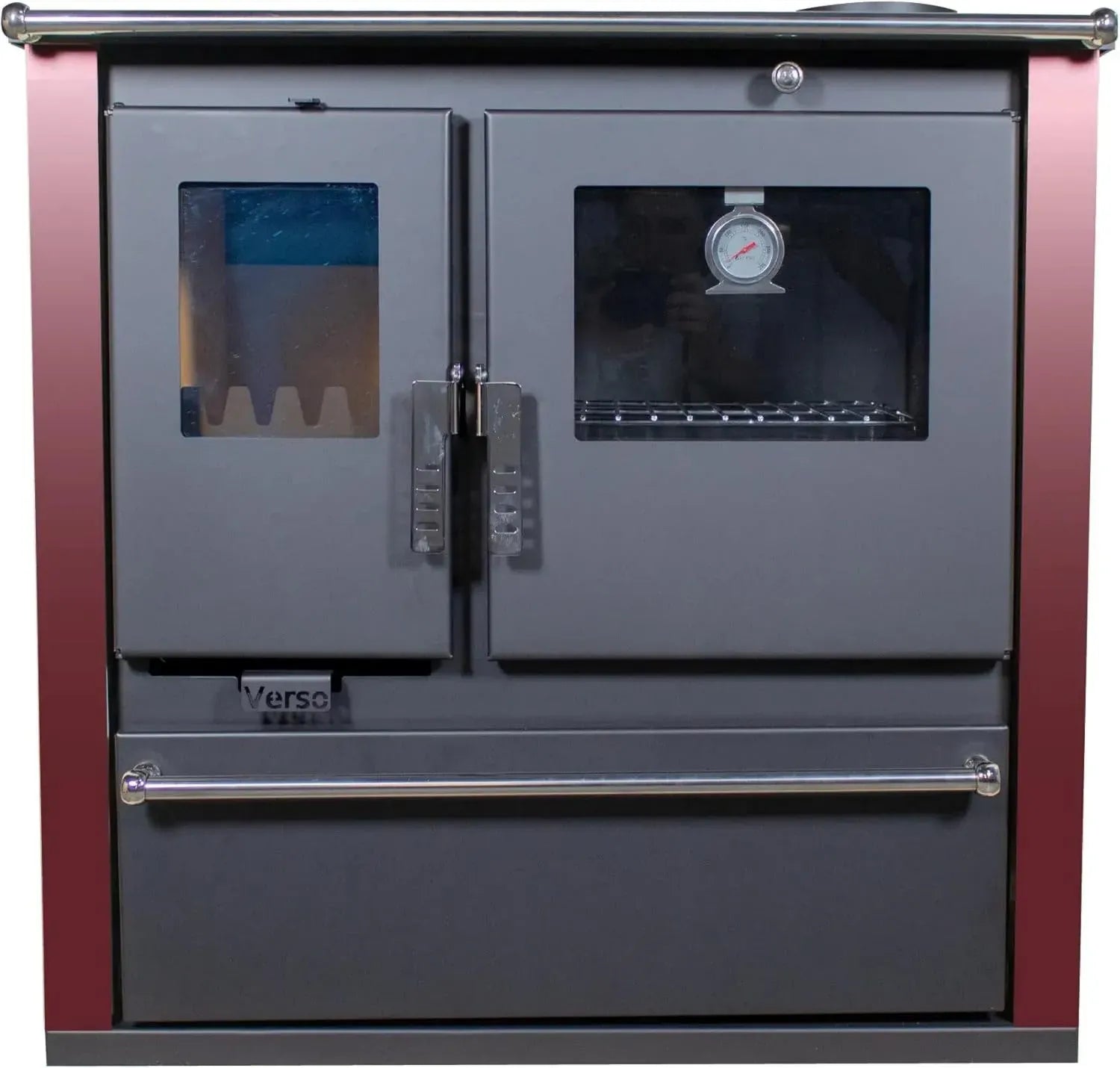 Effizienter Küchenofen Verso CS Plus, 7.7 kW, Holzherd in Bordo, EEK A+