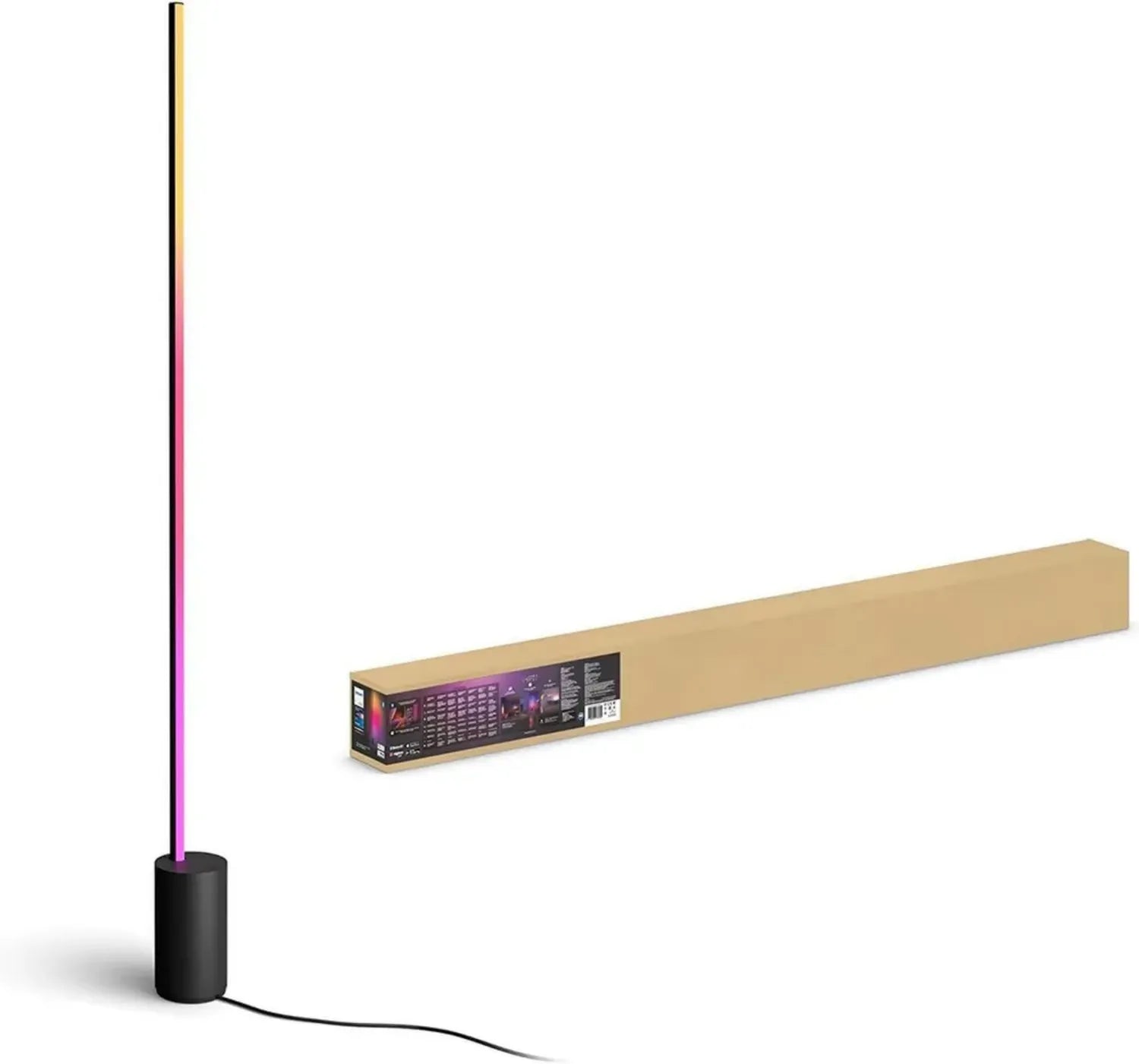 Philips Hue Gradient Signe LED-Stehleuchte, dimmbar mit 16 Mio. Farben, smarte Lichtsteuerung via App und Sprache, schwarz